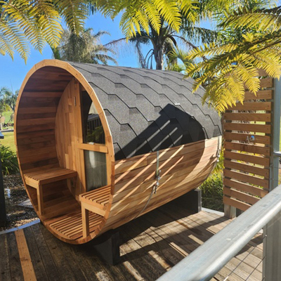 Niedrigster Preis Außen-Dampf-Zedernholz-Fass-Sauna China Manufactures
