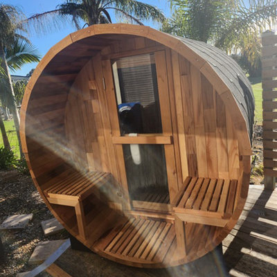 Niedrigster Preis Außen-Dampf-Zedernholz-Fass-Sauna China Manufactures