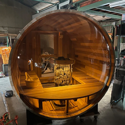 Niedrigster Preis Außen-Dampf-Zedernholz-Fass-Sauna China Manufactures
