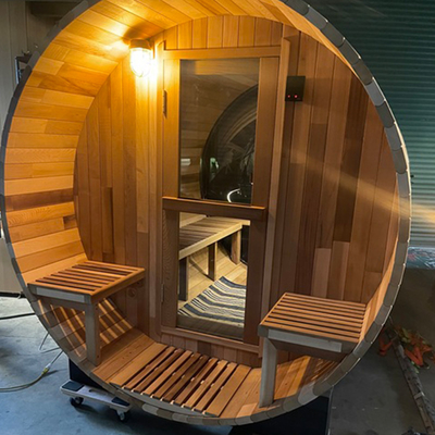 Niedrigster Preis Außen-Dampf-Zedernholz-Fass-Sauna China Manufactures