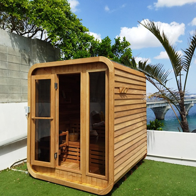 Einstellbare Belüftung Hemlock Cedar Sauna für 5-6 Personen Gehärtet Glas Tür Einfache Montage