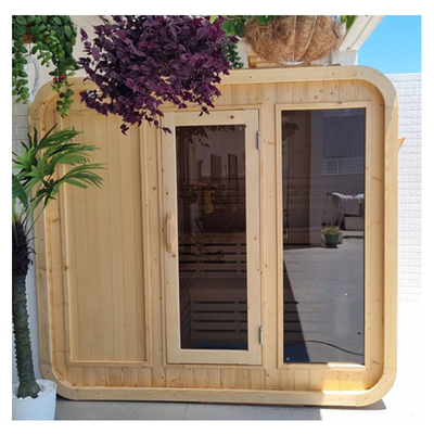 Einstellbare Belüftung Hemlock Cedar Sauna für 5-6 Personen Gehärtet Glas Tür Einfache Montage