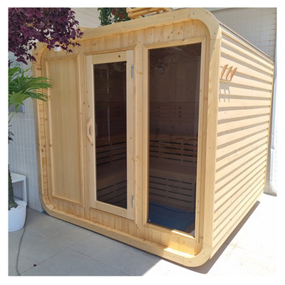 Einstellbare Belüftung Hemlock Cedar Sauna für 5-6 Personen Gehärtet Glas Tür Einfache Montage