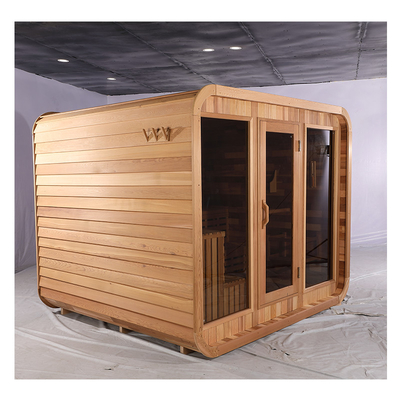 Blue Tooth Musik-System Cedar Sauna Vollglas Tür Außen Trockene Sauna mit Heemlock Holz