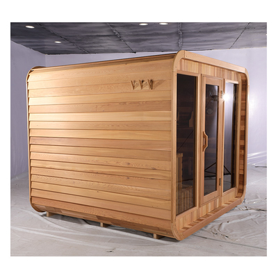 Blue Tooth Musik-System Cedar Sauna Vollglas Tür Außen Trockene Sauna mit Heemlock Holz