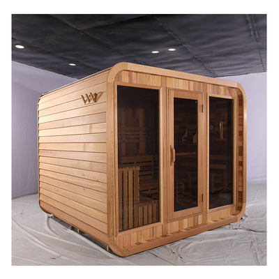 Blue Tooth Musik-System Cedar Sauna Vollglas Tür Außen Trockene Sauna mit Heemlock Holz