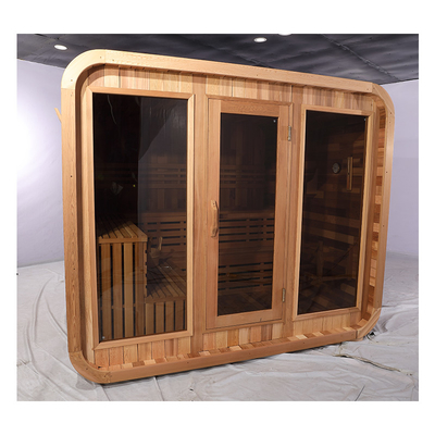 Blue Tooth Musik-System Cedar Sauna Vollglas Tür Außen Trockene Sauna mit Heemlock Holz