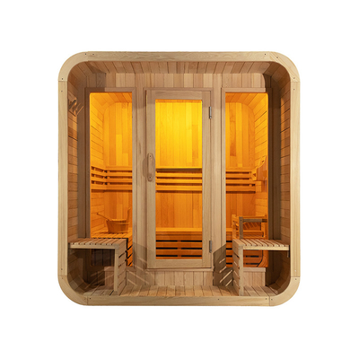 5-6 Personen Hämlock Holz Außen Trockene Sauna Vollglas Tür Entspannung / Gesundheit Sauna Raum