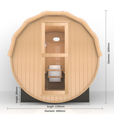 2-8 Personen Holz Sauna Fass Sauna Holz Einfache Installation 15-99 MIN Zeitrahmen