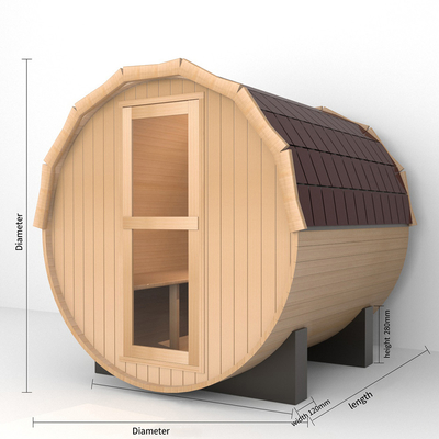 2-8 Personen Holz Sauna Fass Sauna Holz Einfache Installation 15-99 MIN Zeitrahmen