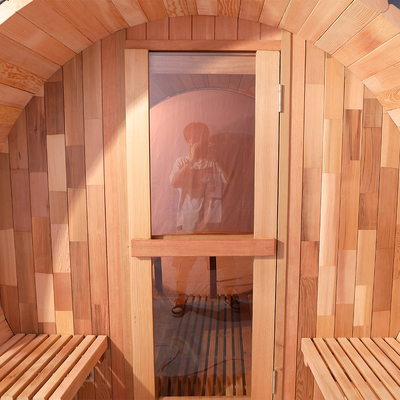 Canadian Red Cedar Barrel Holz Sauna mit 4,5KW internen Steuerung Herd Heizung