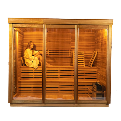 Hemlock / Red Cedar Dampfsaunazimmer mit Ozongenerator LED-Licht Moderner Design-Stil
