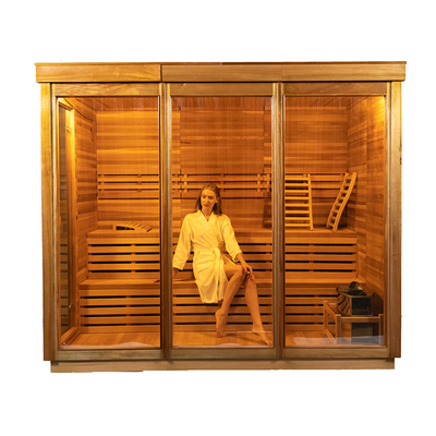 Hemlock / Red Cedar Dampfsaunazimmer mit Ozongenerator LED-Licht Moderner Design-Stil