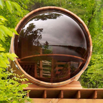 Einstellbare Vollglastür Cedar Outdoor Trockene Sauna mit Bluetooth-Musiksystem für 5-6 Personen