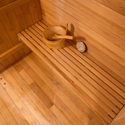 Cedar Outdoor Dry Sauna für 5-6 Personen mit Vollglastür / Bluetooth-Musiksystem