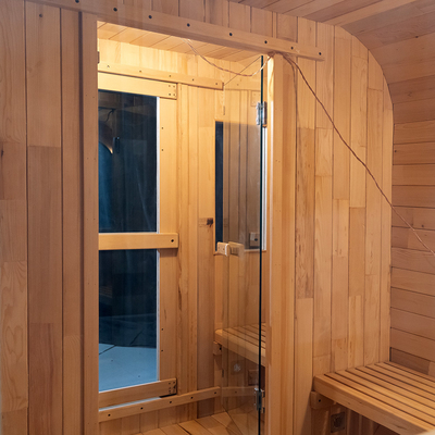 Cedar Outdoor Dry Sauna für 5-6 Personen mit Vollglastür / Bluetooth-Musiksystem