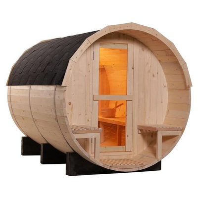 4 Personen-Rotholz-Freien-Sauna-Raum-Garten-Kiefernholz-Wein-Fass-Sauna