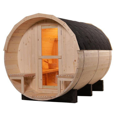 4 Personen-Rotholz-Freien-Sauna-Raum-Garten-Kiefernholz-Wein-Fass-Sauna