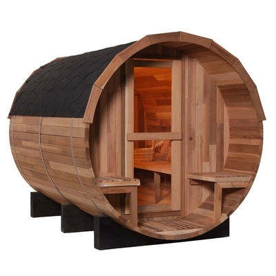 PreBuild-Körper roter Cedar Wood Barrel Sauna Steam mit elektrischem Ofen 4.5KW