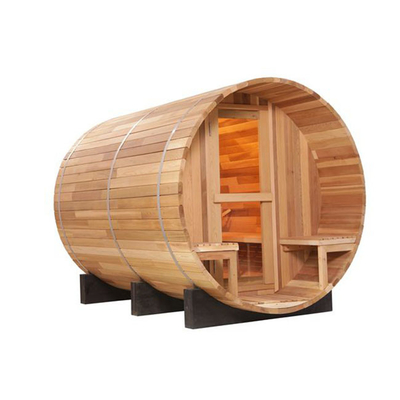 Person Smartmak 6 ringsum roten Cedar Wood Barrel Sauna Outdoor mit Portal