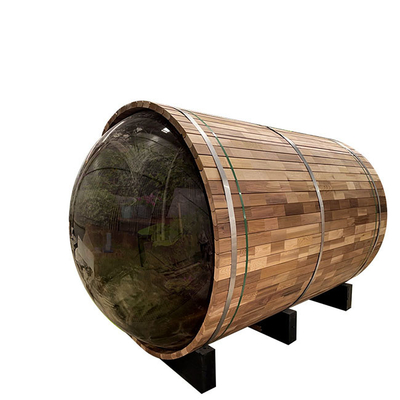 Rote Saunen Cedar Wood Barrel Saunas 180x240CM im Freien mit Panonamic
