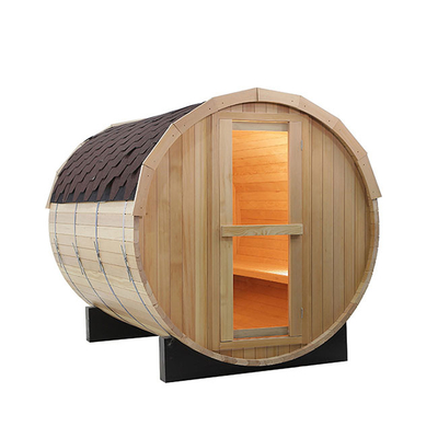 2 Personen-Schierlings-nass trockene Whisky-Fass-Sauna mit Fenster-Dampfbad