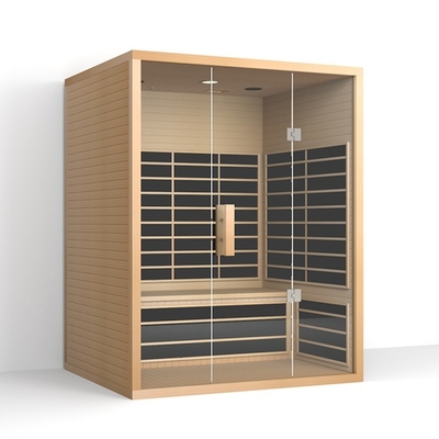 Personen-rote Cedar Far Infrared Sauna Withs 8mm der Familien-3 ausgeglichene Glastür