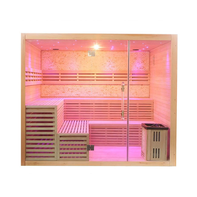 6 Personen-Kanadier-Cedar Steam Sauna Cabin Room-Familien-rote helle Sauna 6000W